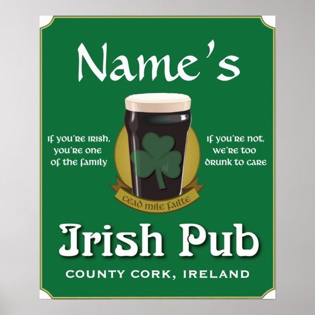 Poster irlandais Pub (Devant)
