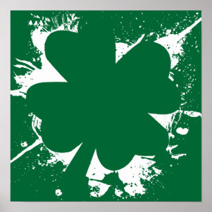 Poster Irlandais Shamrock Splatter