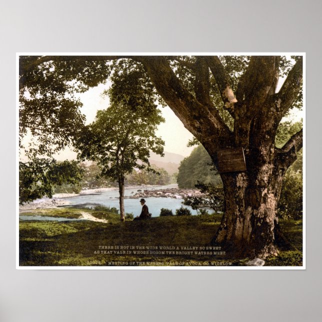 Poster Irlande, Avoca Wicklow, poème Meeting of Waters (Devant)