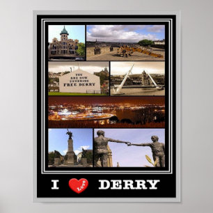 Poster Irlande du Nord - Derry - I Love -