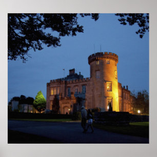 Poster Irlande, le château de Dromoland éclairé au crépus