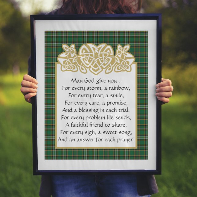 Poster Irlande Prière Celtic Border et Tartan (Créateur téléchargé)