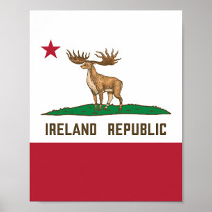 Poster Irlande République Irish Elk Drapeau géant Cerf