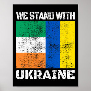 Poster Irlande Soutien Ukrainien Nous sommes avec l'Ukrai