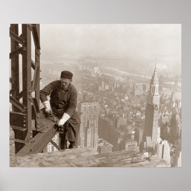 Poster Iron Worker Empire State Building 1930 (Devant)