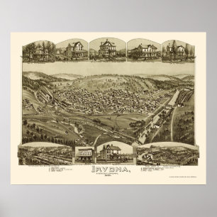 Poster Irvona, Pa Carte panoramique - 1895