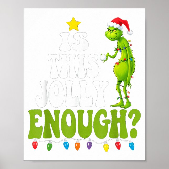 Poster Is This Jolly Enough Green Merry Christmas Tree Li (Devant)