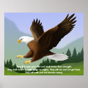 Poster Isaïe 40:31 Aigle en saut Imprimer