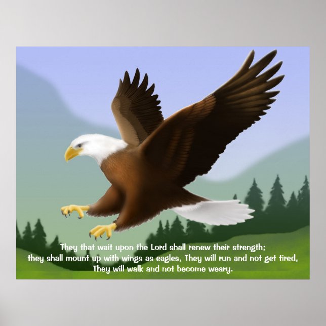 Poster Isaïe 40:31 Aigle en saut Imprimer (Devant)