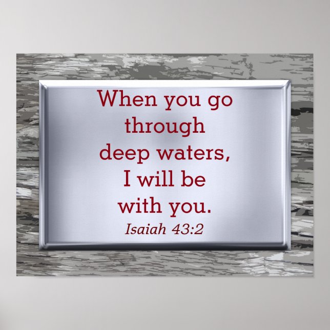 Poster Isaïe 43:2 - art (Devant)