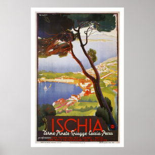 Poster Ischia Island Italie voyage d'été