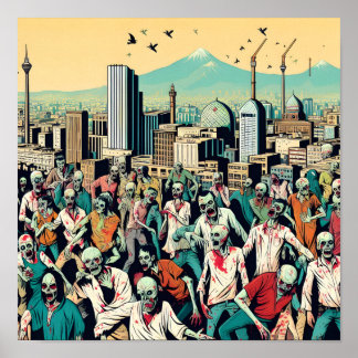 Poster Isfahan with zombies - Persian (iran) design