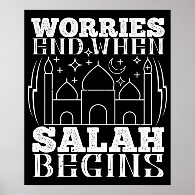 Poster Islam - Les inquiétudes se terminent quand Salah c (Devant)