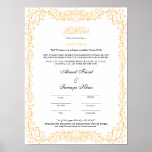 Poster Islamisch nikah zertifikat