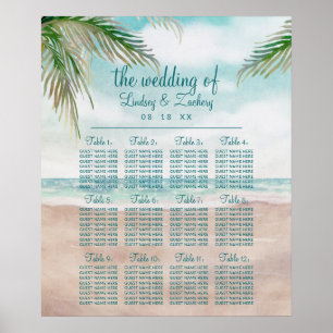 Poster Island Breeze Beach Table de mariage Carte de sièg