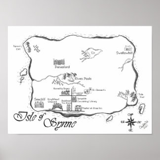 Poster Isle of Synne - Carte des lignes