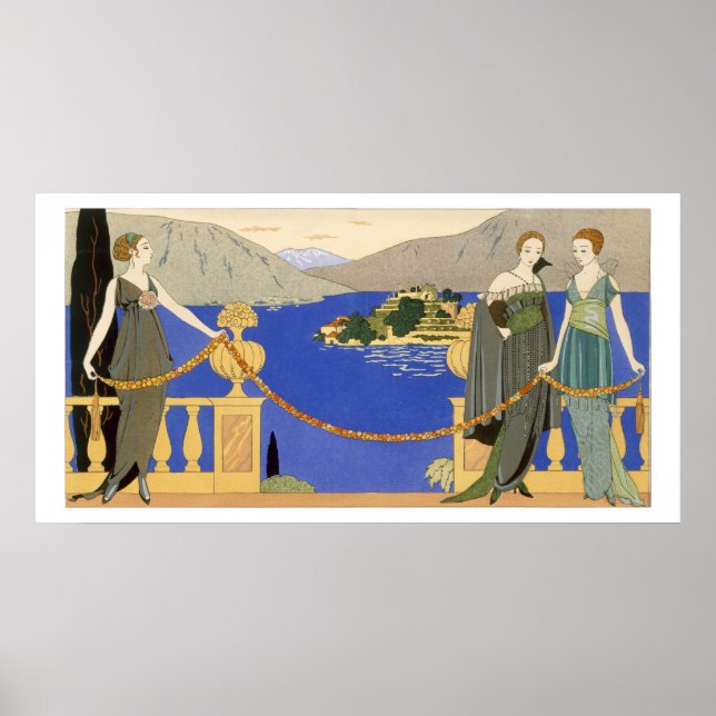 Poster Isola Bella, robes de soirée dessinées par Redfern (Devant)