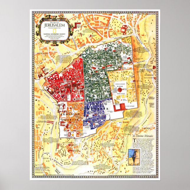 Poster " Israël : 1996 Jérusalem - Vieille Ville Carte .. (Devant)