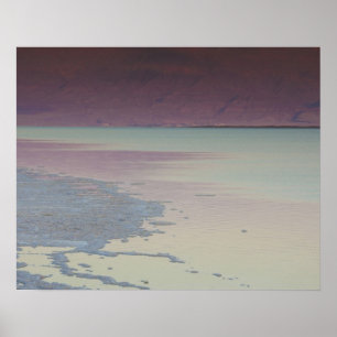 Poster Israël, mer Morte, Ein Bokek, mer Morte, crépuscul