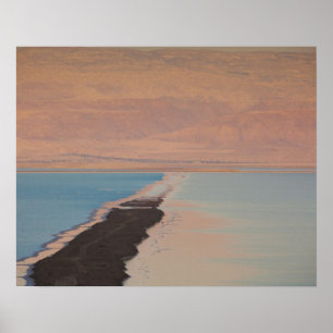 Poster Israël, mer Morte, Ein Bokek, mer Morte, crépuscul