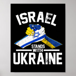 Poster Israël soutient l'Ukraine Drapeau ukrainien israél