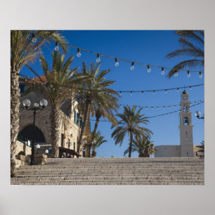 Poster Israël, Tel Aviv, Jaffa, escaliers, Vieux Jaffa