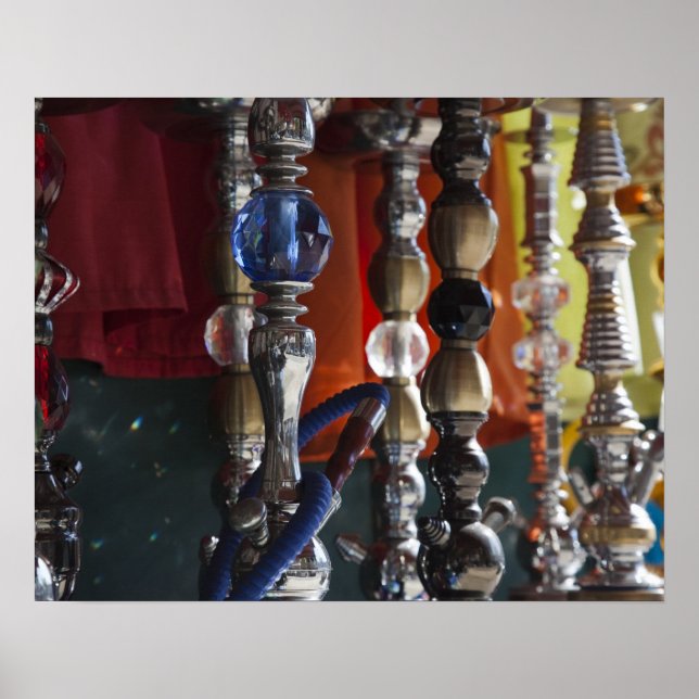 Poster Israël, Tel Aviv, Jaffa, tuyaux d'eau de sheesha (Devant)