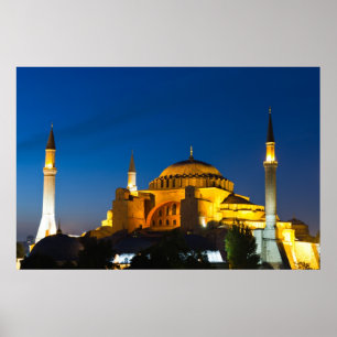Poster Istanbul - Sainte-Sophie à l'affiche du crépuscule
