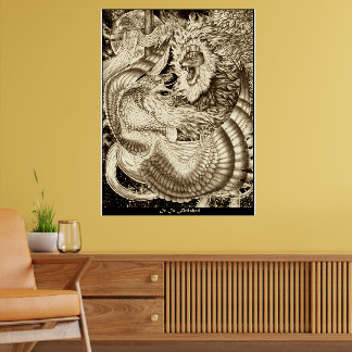 Poster IT IS FINISHED - Lion Of Judah Vs. Winged Serpent