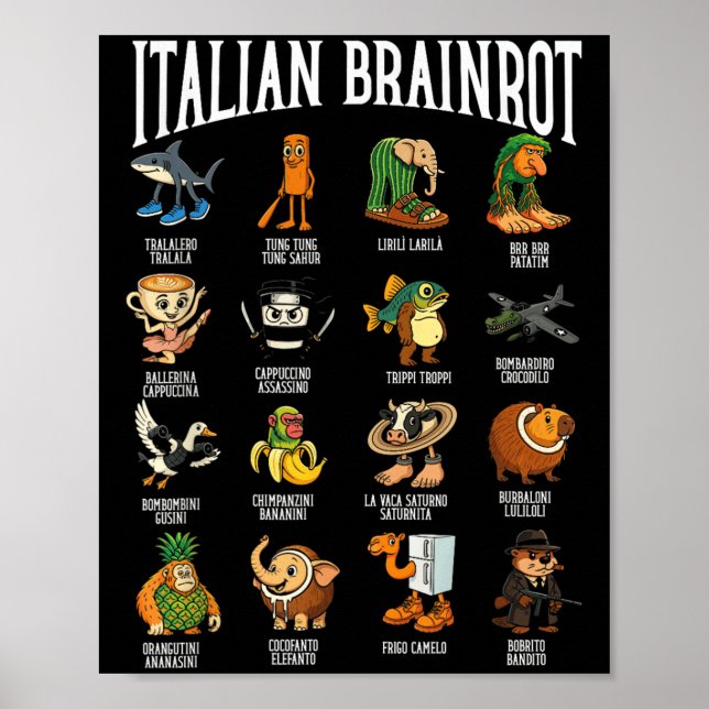 Poster Italian Brainrot Ballerina Ino Character Meme Mix  (Devant)