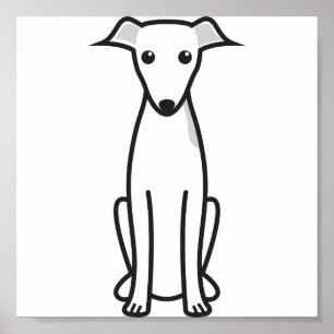 Poster Italian Greyhound Dog Cartoon