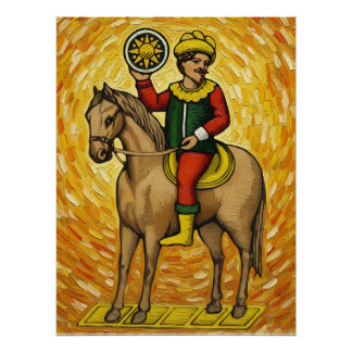 Poster Italian Playing Cards - Cavalier of Coins Briscola