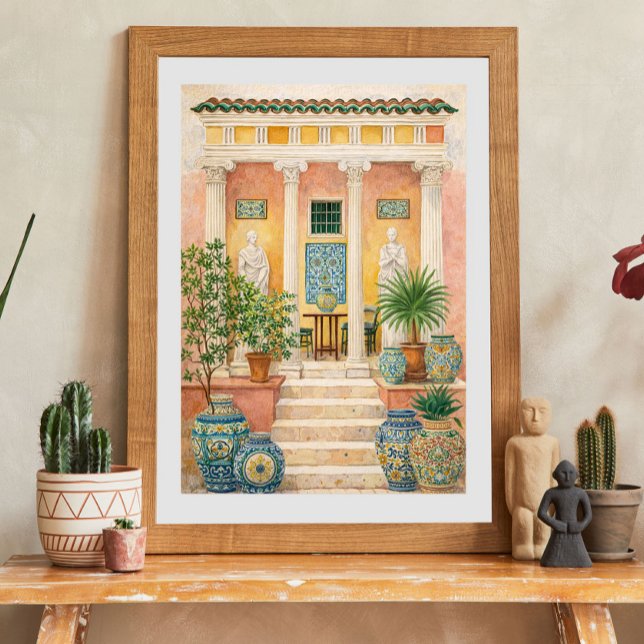 Poster Italian Villa Patio with Classical Columns (Créateur téléchargé)