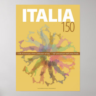 Poster Italie 150e anniversaire de l'unification