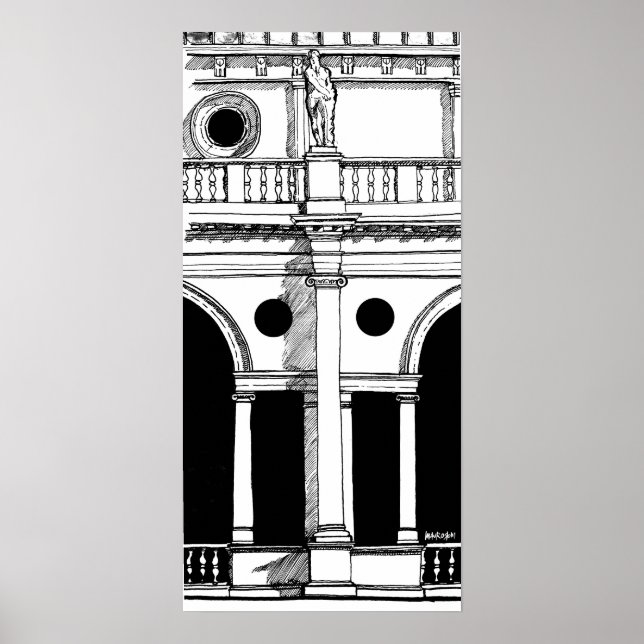Poster Italie Basilique Palladiana Travel Art Imprimer (Devant)