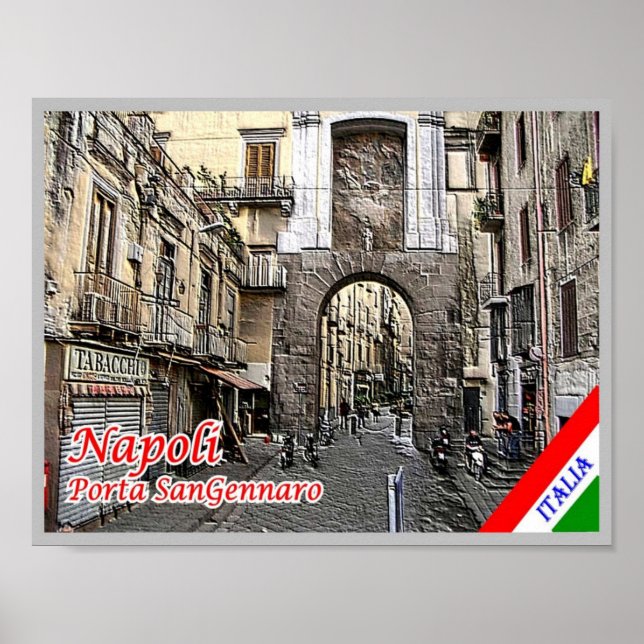 Poster Italie - Campanie - Naples - Porta San Gennaro - (Devant)