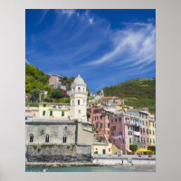 Italie, Cinque Terre, Vernazza, Port et Église