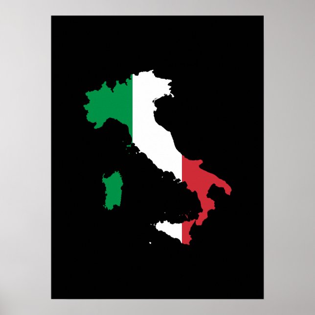 Poster Italie dans les couleurs du drapeau (Devant)