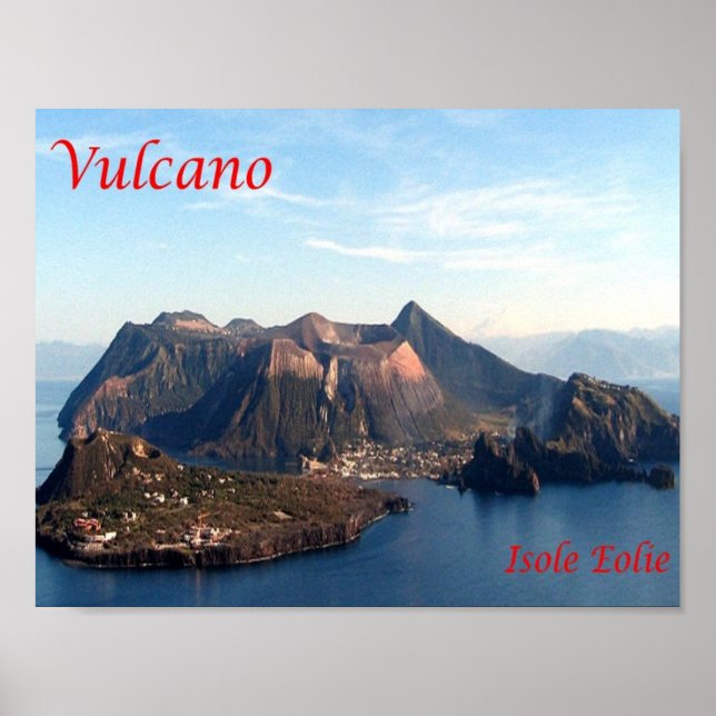 Poster Italie - Îles Éoliennes - Volcan Stromboli - (Devant)