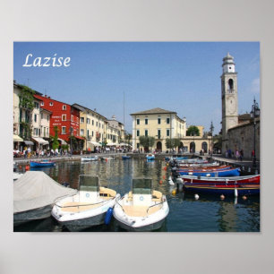 Poster Italie - Lac de Garde - Lazise - Port -