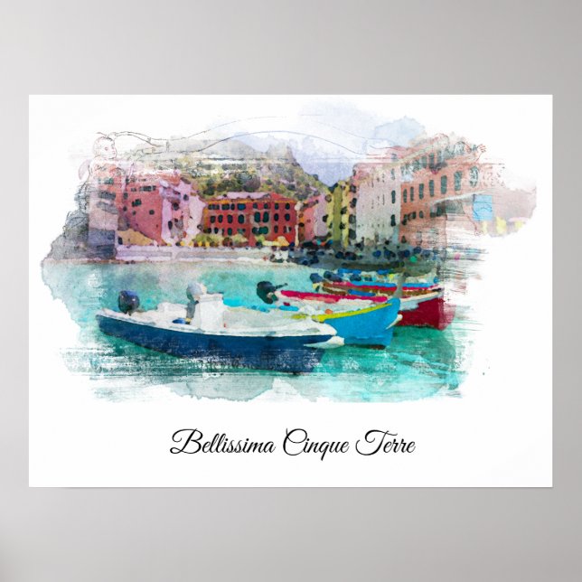 Poster ** Italie Langue italienne Art Cinque Terra AP12 (Devant)