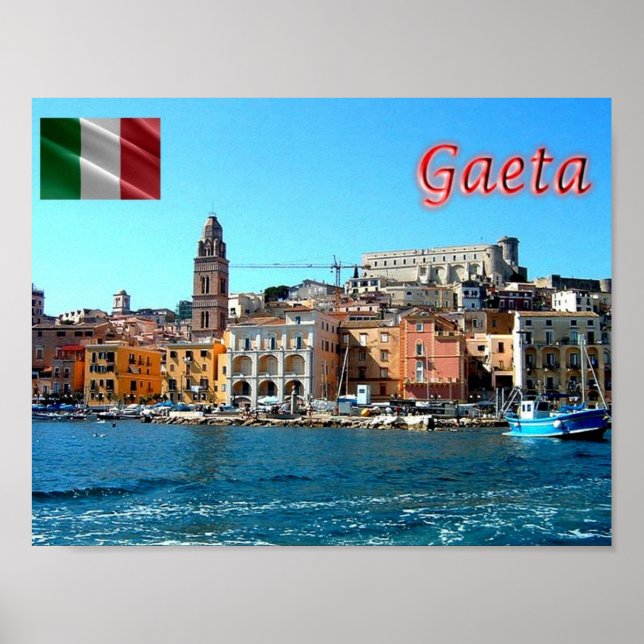 Poster Italie - Latium - Gaeta Medioevale - Vue sur la me (Devant)