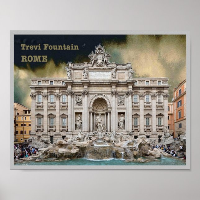 Poster Italie - Latium - Rome - Fontaine de Trevi - (Devant)