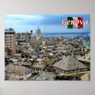 Poster Italie - Ligurie - Gênes - Centre-ville -