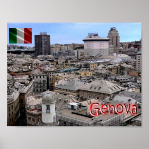 Poster Italie - Ligurie - Gênes - centre-ville -