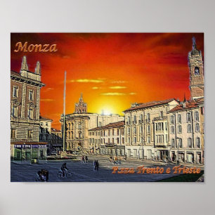 Poster Italie - Lombardie - Monza - Trento e Trieste Carr