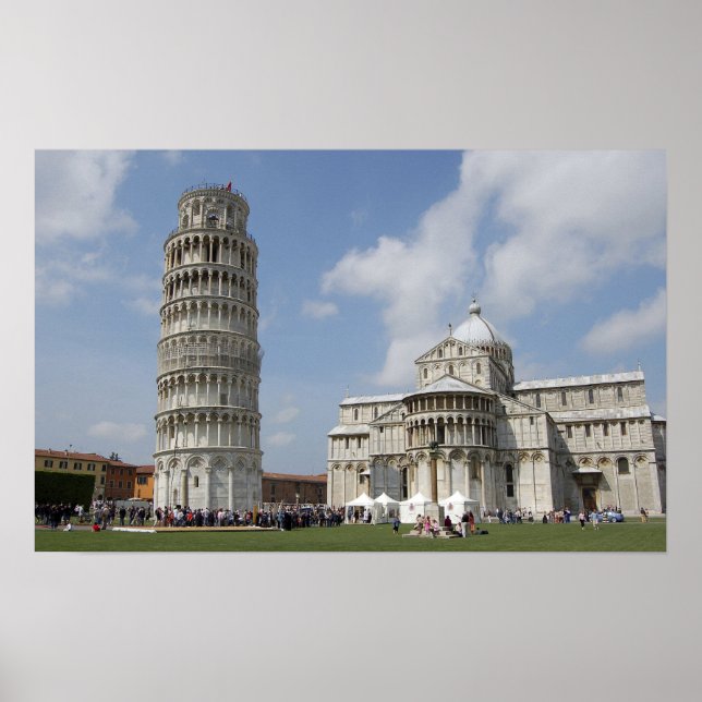 Poster Italie, Pise. Tour de Pise et (Devant)