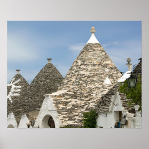 Poster Italie, Pouilles, Alberobello, Terre des Trulli,