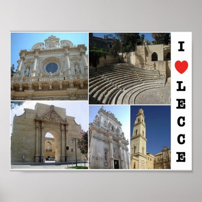 Poster Italie - Pouilles - Salento - Lecce - I Love - (Devant)