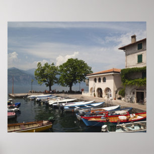 Poster Italie, province de Vérone, Malcesine. Vieux de C